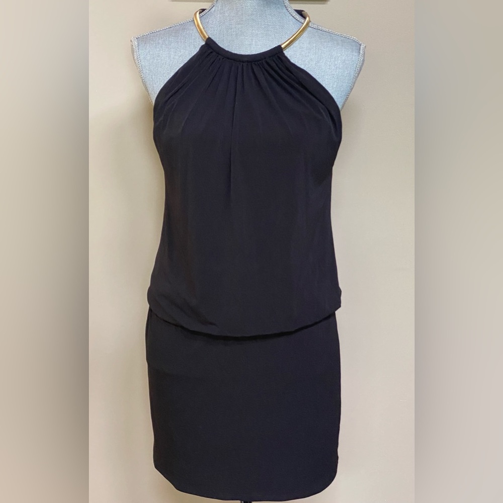 Awesome Jessica Simpson black and gold collar mini dress. Worn once.